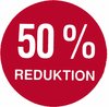 Etiketten 30er Kreise "50% REDUKTION" dunkel Rot