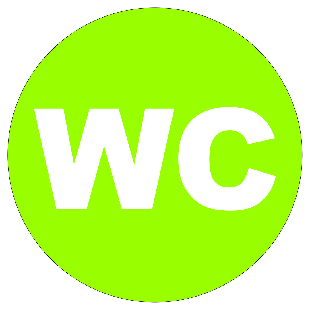Türschild aus Plexiglas "WC" Grün / Weiss