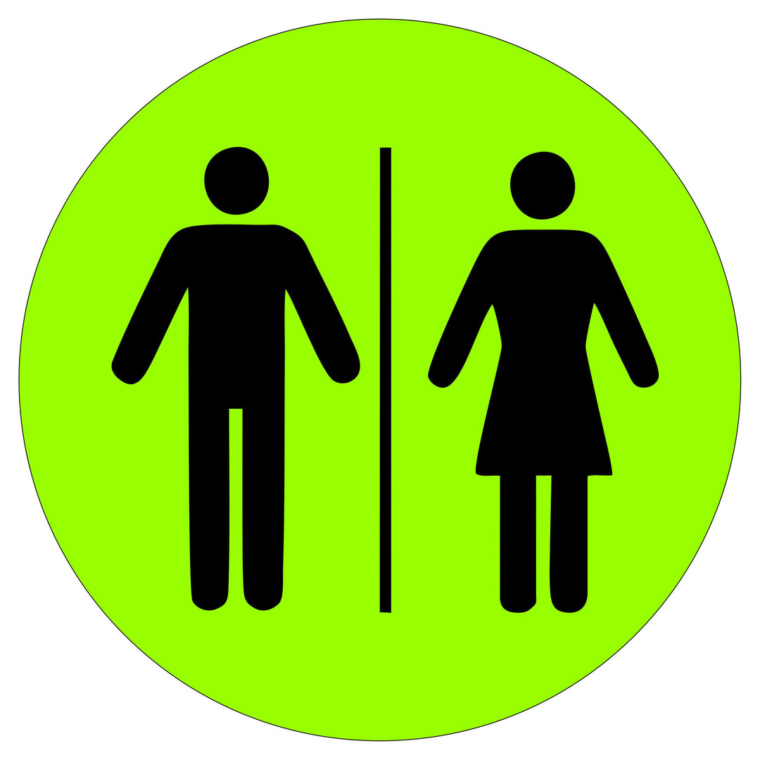 Türschild aus Plexiglas "WC Herren & Damen" Grün / Schwarz