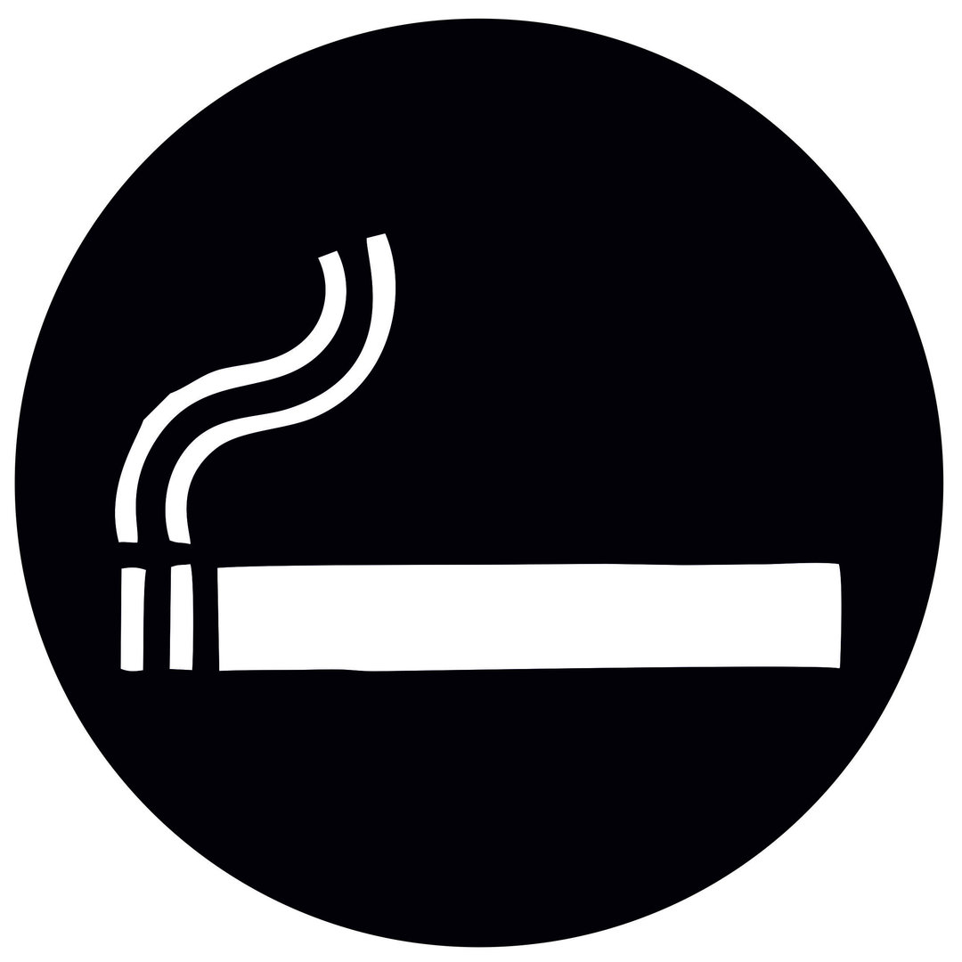 Türschild aus Plexiglas "Raucher" Schwarz / Weiss