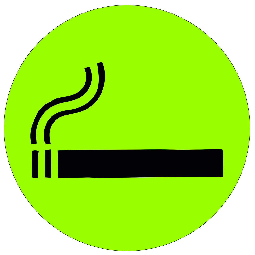 Türschild aus Plexiglas "Raucher" Grün / Schwarz