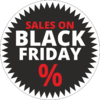 Etiketten 33mm Kreis "Sales on Black Friday"